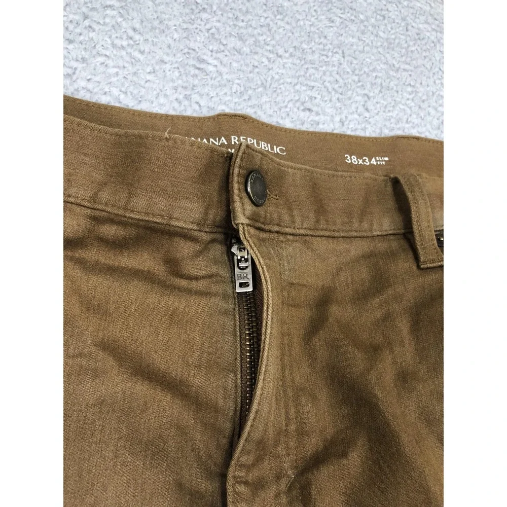 Banana Republic 5 Pocket Pants Mens 39x33 (Tag 38x34) Brown Traveler Slim Fit
